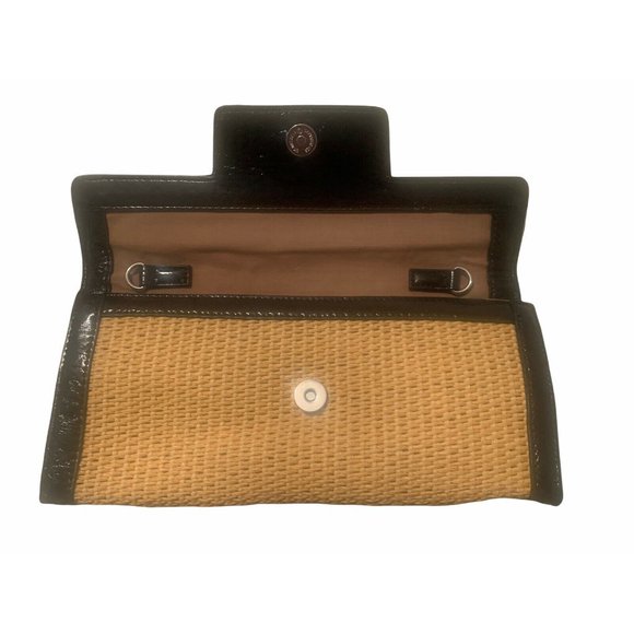 SR Squared by Sondra Roberts Straw Black Clutch Pu - Picture 9 of 12